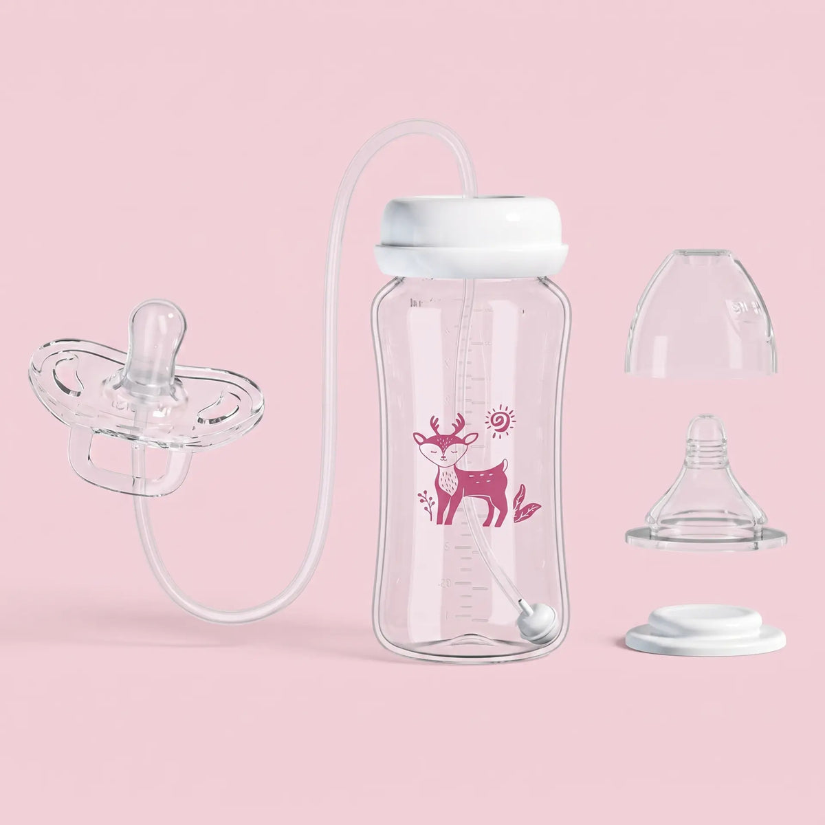 Biberon filaire LumiBaby rose